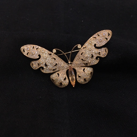 Trâm, Ghim Cài Áo HimHip Bướm Đêm Thanh Lịch HKCC Đính Phale 3,5*6,3cm