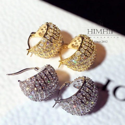 Khuyên Tai Hợp Kim Cao Cấp Phối Hàng Phale Lấp Lánh 1.5*1.6cm