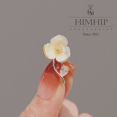 Trâm, Ghim Cài Áo Nhỏ HimHip Hoa Sally Holmes Thanh Lịch HKCC Đính Phale 1x2cm