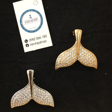Trâm, Ghim Cài Áo Nhỏ HimHip Đuôi Cá Thanh Lịch HKCC Đính Phale 1,4cm