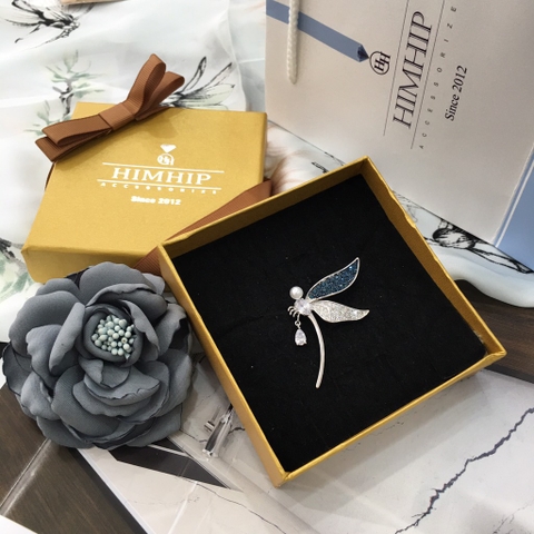 Trâm, Ghim Cài Áo HimHip Chuồn Chuồn Gắn Đá Sang Trọng HKCC Đính Phale 3*5cm