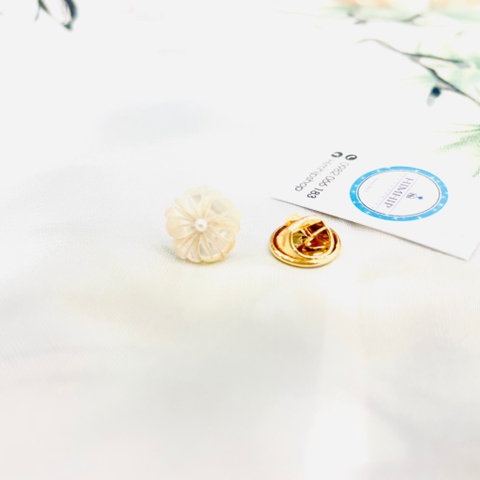 Pin Cài Áo HimHip Hoa Mai Khảm Trai Nhỏ Thanh Lịch HKCC Mix Trai 1.3cm
