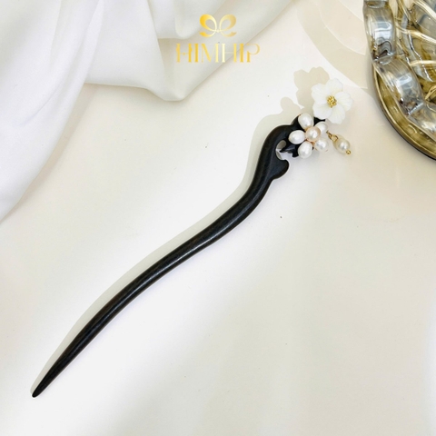Trâm Cài Tóc HimHip Mai Trắng Đào Hồng 18.5cm Hộp Phụ Kiện Áo Dài