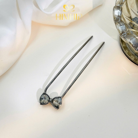 Trâm Cài Tóc HimHip HKCC Nơ Phale Viền HKCC 12x2.5cm Kèm Hộp Phụ Kiện Áo Dài
