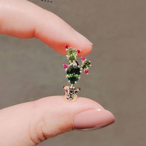 Pin Cài Áo HimHip Xương Rồng Nhỏ Đáng Yêu HKCC Đính Phale 1*2,5cm