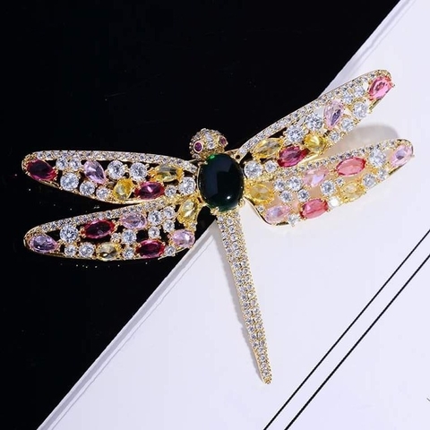 Trâm, Ghim Cài Áo HimHip Chuồn Chuồn Cánh Nhiều Màu Sang Trọng 4,5*6,5cm