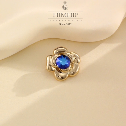 Trâm, Ghim Cài Áo Nhỏ HimHip Hoa Hồng Trơn Thanh Lịch Đính Phale 2,5cm - Vàng