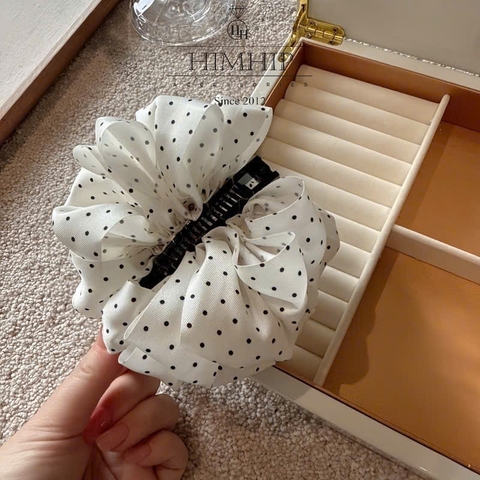 Kẹp Móc Dọc HimHip Composite Nếp Sóng Họa Tiết Chấm Bi 9.5x11.5cm