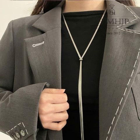 Vòng Cổ HimHip Titan Dây Rút Sợi Mì 3mm Cổ Điển 100cm Kèm Hộp Phụ Kiện