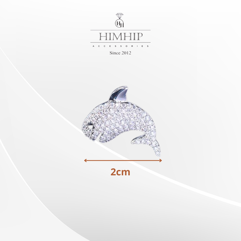Pin Cài Áo HimHip Nam Nữ Cá Heo Đáng Yêu HKCC Đính Phale 2 cm