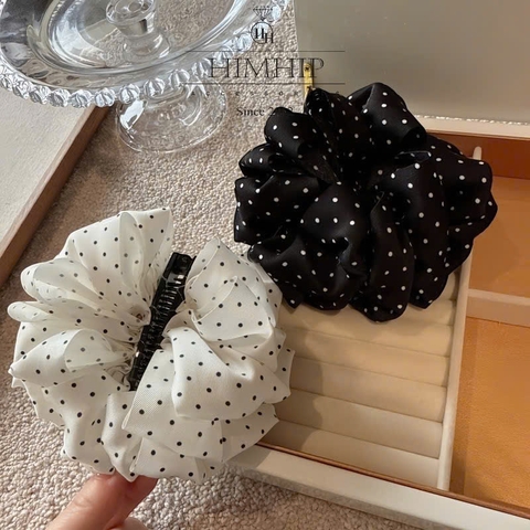 Kẹp Móc Dọc HimHip Composite Nếp Sóng Họa Tiết Chấm Bi 9.5x11.5cm