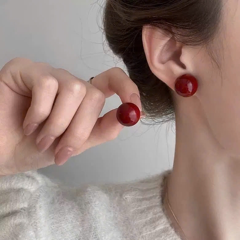 Khuyên Tai Nụ HimHip Tinh Thể Ngọc Trai Hạt Nụ Thanh Lịch