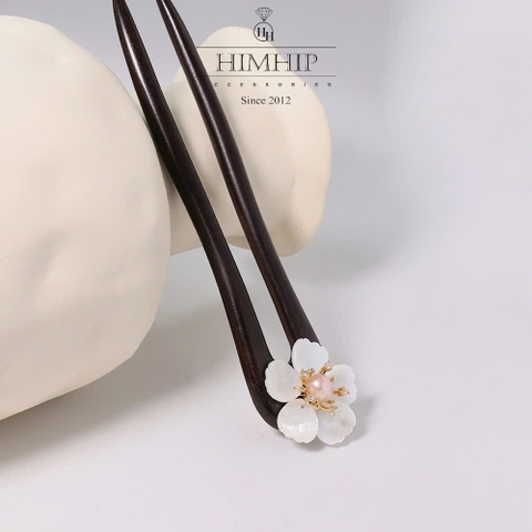 Trâm Cài Tóc HimHip Bạch Hồng Mai 15cm Hộp Phụ Kiện Áo Dài