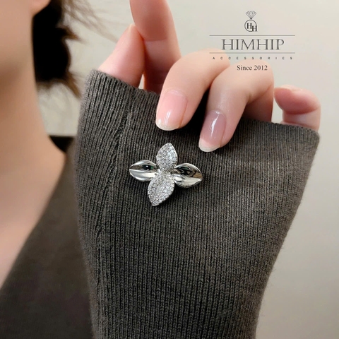 Trâm, Ghim Cài Áo HimHip HKCC Lá Nhỏ Phale 4 Cánh 2.6x2.1cm