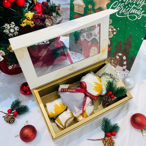 Set Quà Noel HimHip Khăn Visco 90*90cm Kèm Túi Hộp Thiệp - 1040