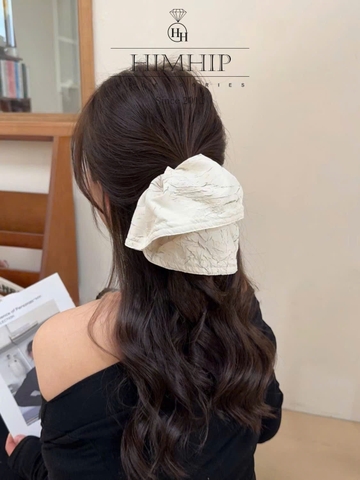 Scunchies HimHip Vải Vân Nhám Thanh Lịch 16~21cm