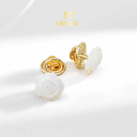 [Thiết kế] Pin Cài Áo HimHip Hoa Hồng Sang Trọng HKCC Khảm Trai 1,2cm HPBD