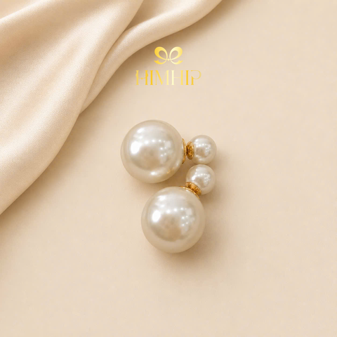 [Noel] Khuyên Tai Nụ HimHip Hạt Tròn To Nhỏ 2 Kiểu Sang Trọng HKCC Mix Hạt Giả Trai 2x0.5cm