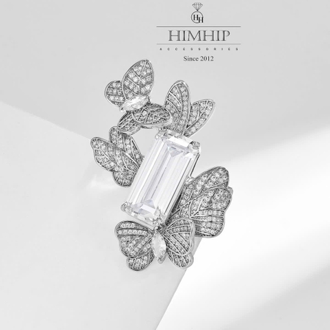 Trâm, Ghim Cài Áo HimHip HKCC Đàn Bướm Nhỏ Đậu Hạt Phale 5*4.2cm