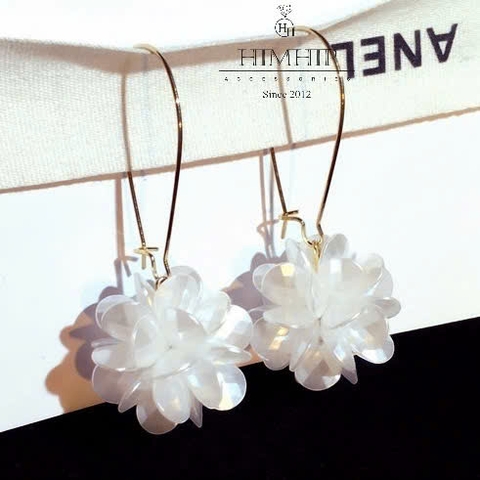 Khuyên Tai Dài HimHip HKCC Chùm Hoa Tú Cầu 3*6cm