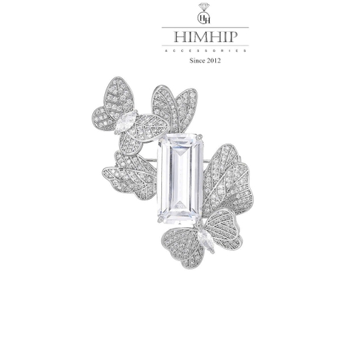 Trâm, Ghim Cài Áo HimHip HKCC Đàn Bướm Nhỏ Đậu Hạt Phale 5*4.2cm