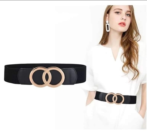 Dây Lưng HimHip Da Thật Phối Chun Mặt OO Sang Trọng 5x81.5cm