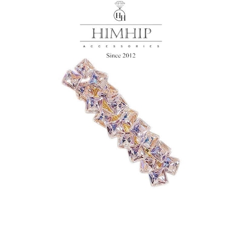 Kẹp Mỏ Vịt HimHip HKCC Đính Phale Hồng Lấp Lánh 6x1.5cm