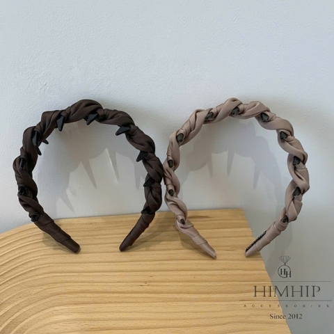 Bờm Tóc HimHip Composite Xoắn Vải Trơn Đơn Giản 4cm
