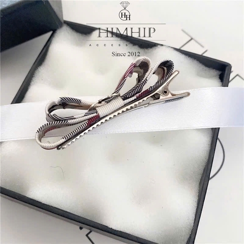 Kẹp Mái Mỏ Vịt HimHip HKCC Dáng Nơ Vải 2 Lớp Thanh Lịch 6.5*2cm