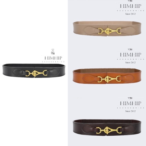 Dây Lưng HimHip Da Thật Mix Chun Khoá Móc Độc Đáo 4x67cm