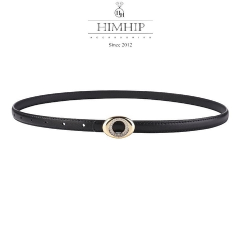 Dây Lưng HimHip Da Thật Mặt Tròn Đính Phale Sang Trọng 1.5x100cm