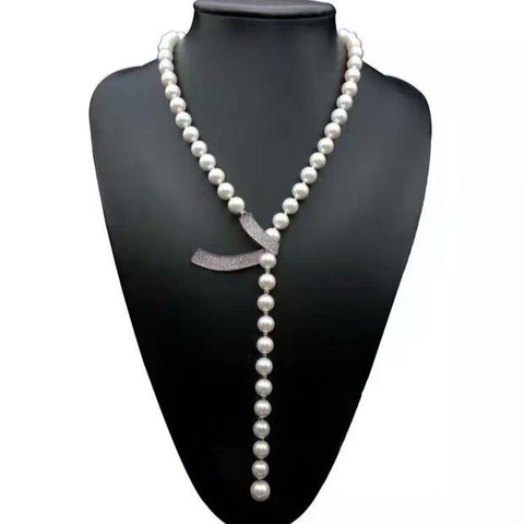 [Thiết Kế] Vòng Cổ HimHip Tinh Thể Ngọc Trai 8Li Mặt Xoắn Đính Phale Sang Trọng 55-60cm