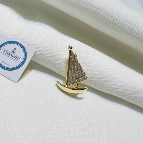Trâm, Ghim Cài Áo HimHip Chiếc Thuyền Buồm Thanh Lịch HKCC Đính Phale 1,8*2,3cm nam nữ