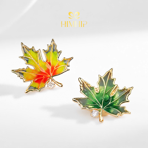 Pin Cài Áo HimHip Lá Phong Nhỏ May Mắn HKCC Đính Phale 3*3,5cm