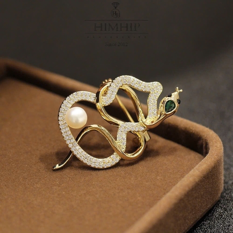 Trâm, Ghim Cài Áo Nam Nữ HimHip Rắn Hồ Lô May Mắn HKCC Mix Trai 2,5*4cm