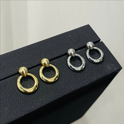 Khuyên Tai Ngắn HimHip HKCC Tròn Nhỏ Thanh Lịch 1.7*1.3cm