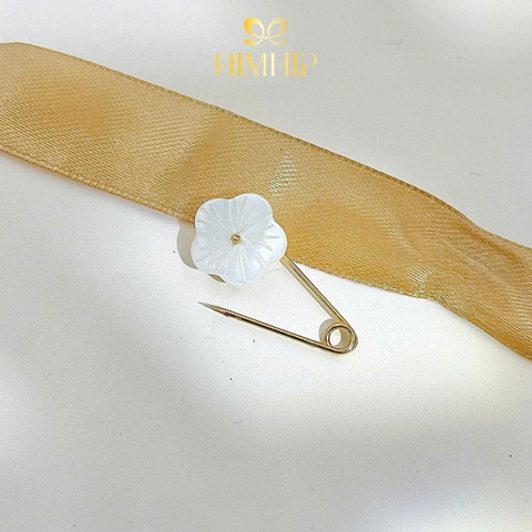 [Thiết kế] Trâm, Ghim Cài Áo Kim Băng HimHip HKCC Thanh Mận Hoa 3x1.5cm
