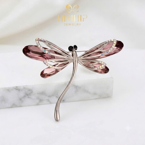 Trâm, Ghim Cài Áo HimHip HKCC Chuồn Chuồn Cánh Nghiên 6.2x6.5cm