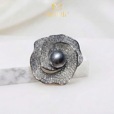 Trâm, Ghim Cài Áo HimHip HKCC Hoa Hồng Xoắn Nụ Giả Trai 2.8cm