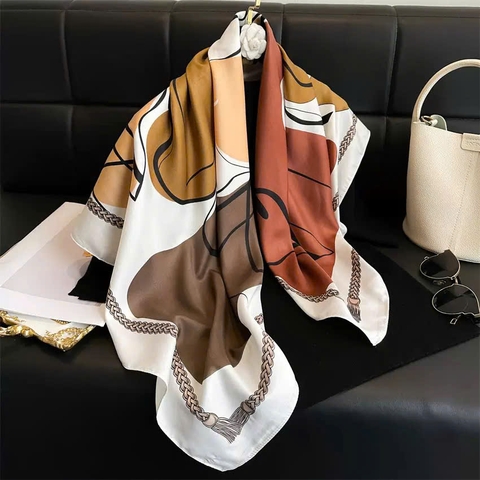 Khăn Lụa Cotton HimHip 90x90cm Khăn Quàng Quà Tặng Khăn - 103
