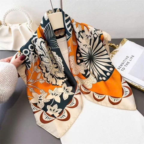 Khăn Lụa Thời Trang HimHip 70x70cm Khăn Quàng Quà Tặng Khăn - 330