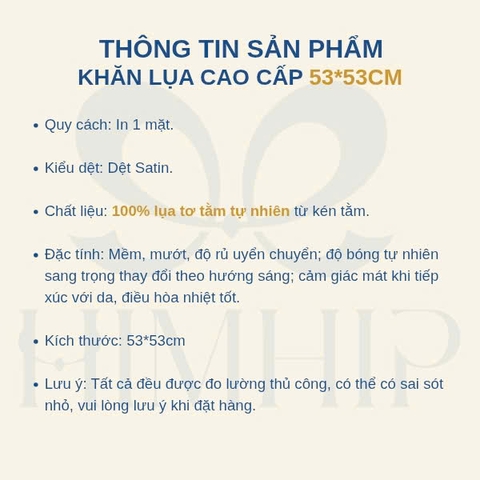 Khăn Lụa Cao Cấp HimHip 53x53cm Khăn Quàng Quà Tặng Khăn - 12