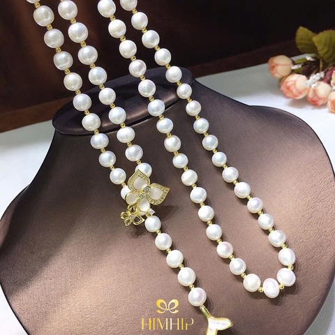 Vòng Cổ HimHip Trai Dị 8li Khóa Charm Bướm Đôi Cánh Mắt Mèo Đuôi Cá 80.5cm