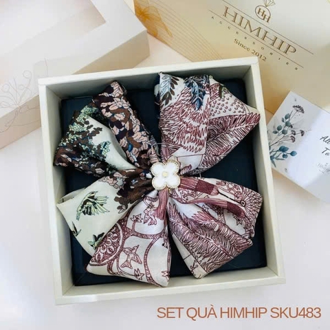 Set Quà 20/11 HimHip Lụa Vuông 60*60cm & Cài Khăn Kèm Túi Hộp Thiệp - 483
