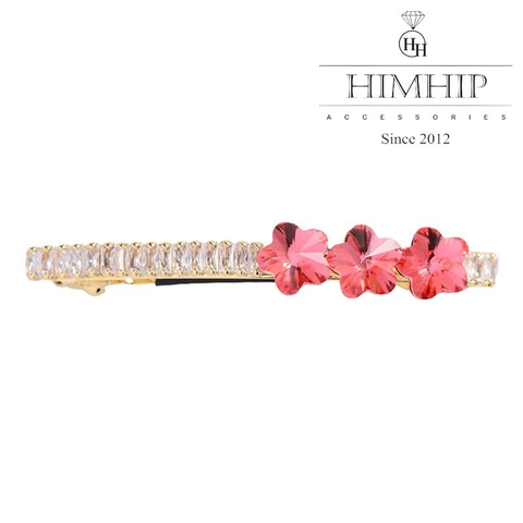 Kẹp Bấm HimHip HKCC Đính Phale Ba Hoa Sang Trọng 0.5x6cm