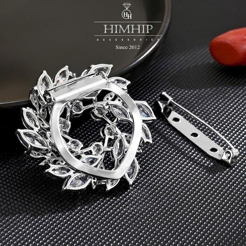 Cài Khăn Kẹp Khăn HimHip Size To Nguyệt Quế Sang Trọng HKCC Đính Phale 3.5cm