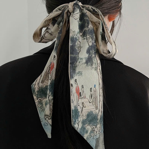 Khăn Lụa Tuban Lụa 128x7cm HimHip Khăn Thắt Túi Quà Tặng Khăn - 10