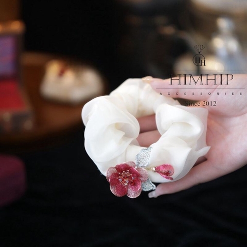 Set dây cột tóc Hand Made KOREA, Kẹp Mái Chanel Đính Đá Sang Trọng