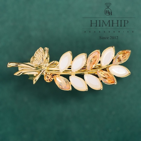 Kẹp Bấm HimHip HKCC Lá Nguyệt Quế Thanh Lịch 2x7cm