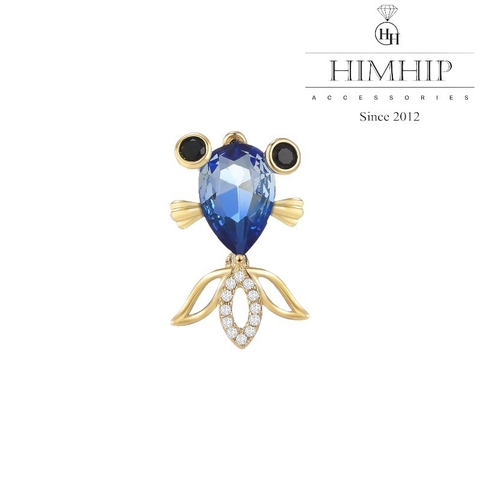 Pin Cài Áo HimHip Cá Nhỏ Đáng Yêu HKCC Đính Phale Xanh 1,2*1,8cm
